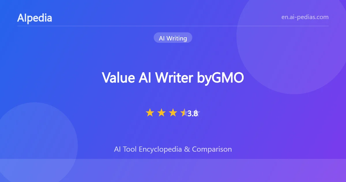 Value AI Writer byGMO Review 2026: Pricing, Features, Pros & Cons | AIpedia