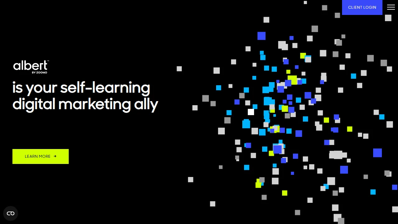 Albert.ai interface screenshot showing the main dashboard