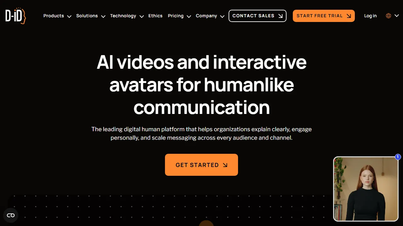 D-ID interface screenshot showing the main dashboard