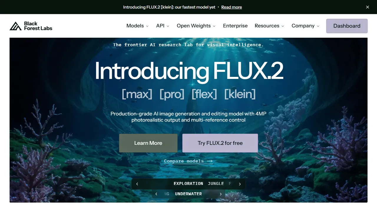 Flux interface screenshot showing the main dashboard