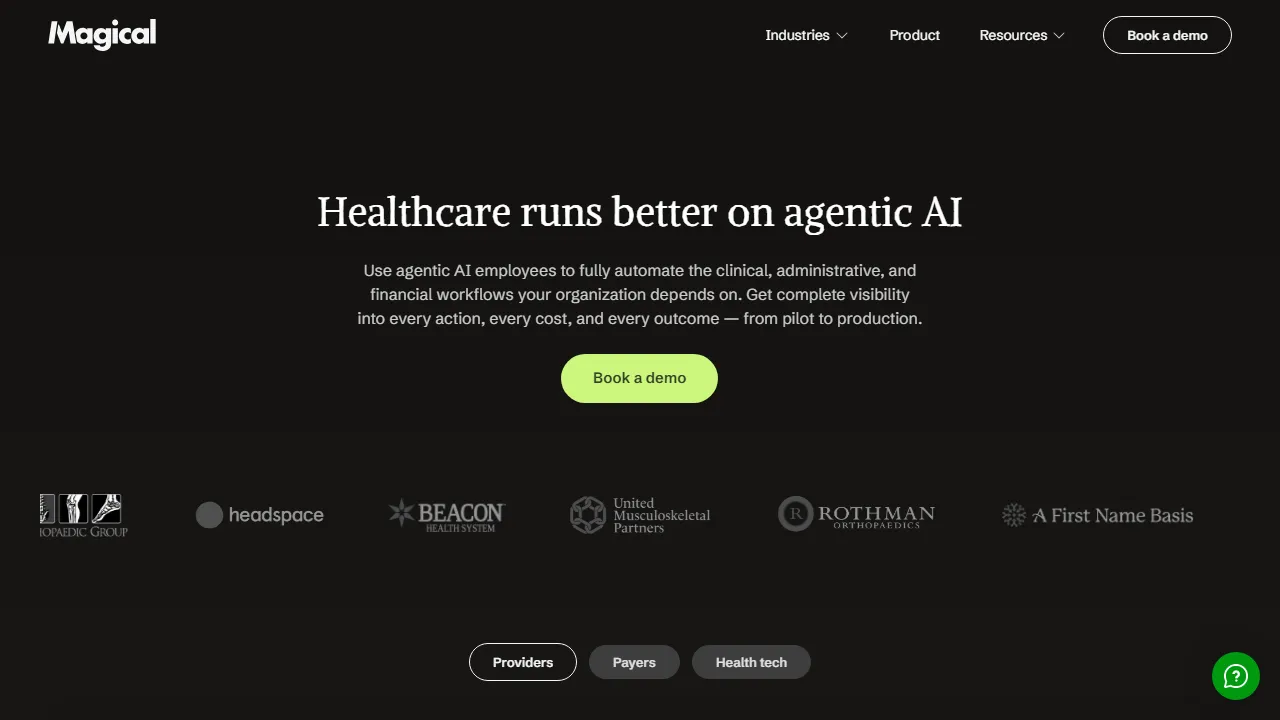Magical interface screenshot showing the main dashboard