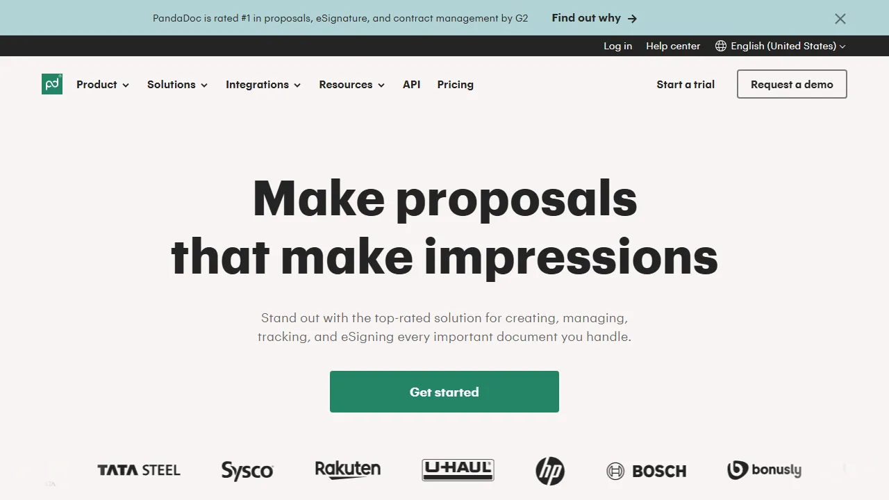 Pandadoc AI interface screenshot showing the main dashboard