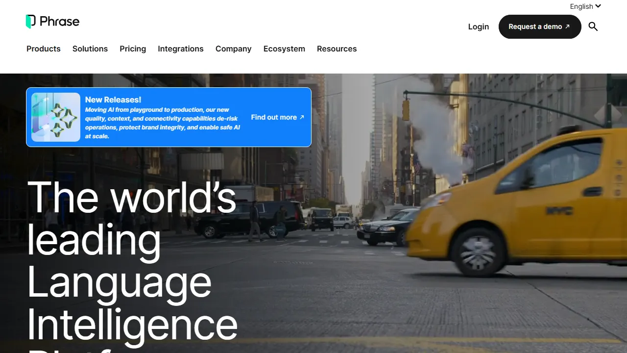 Phrase TMS interface screenshot showing the main dashboard