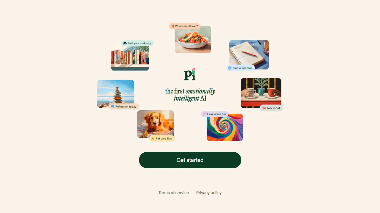 Pi interface screenshot showing the main dashboard