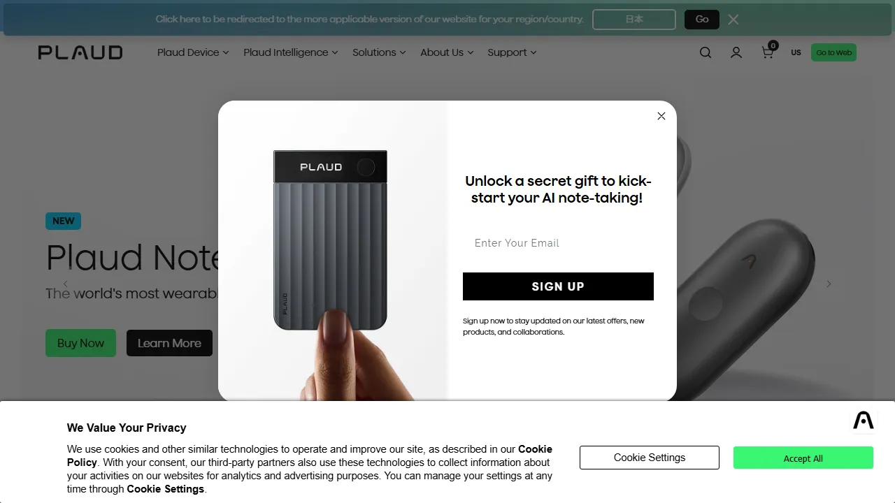 Plaud Note interface screenshot showing the main dashboard