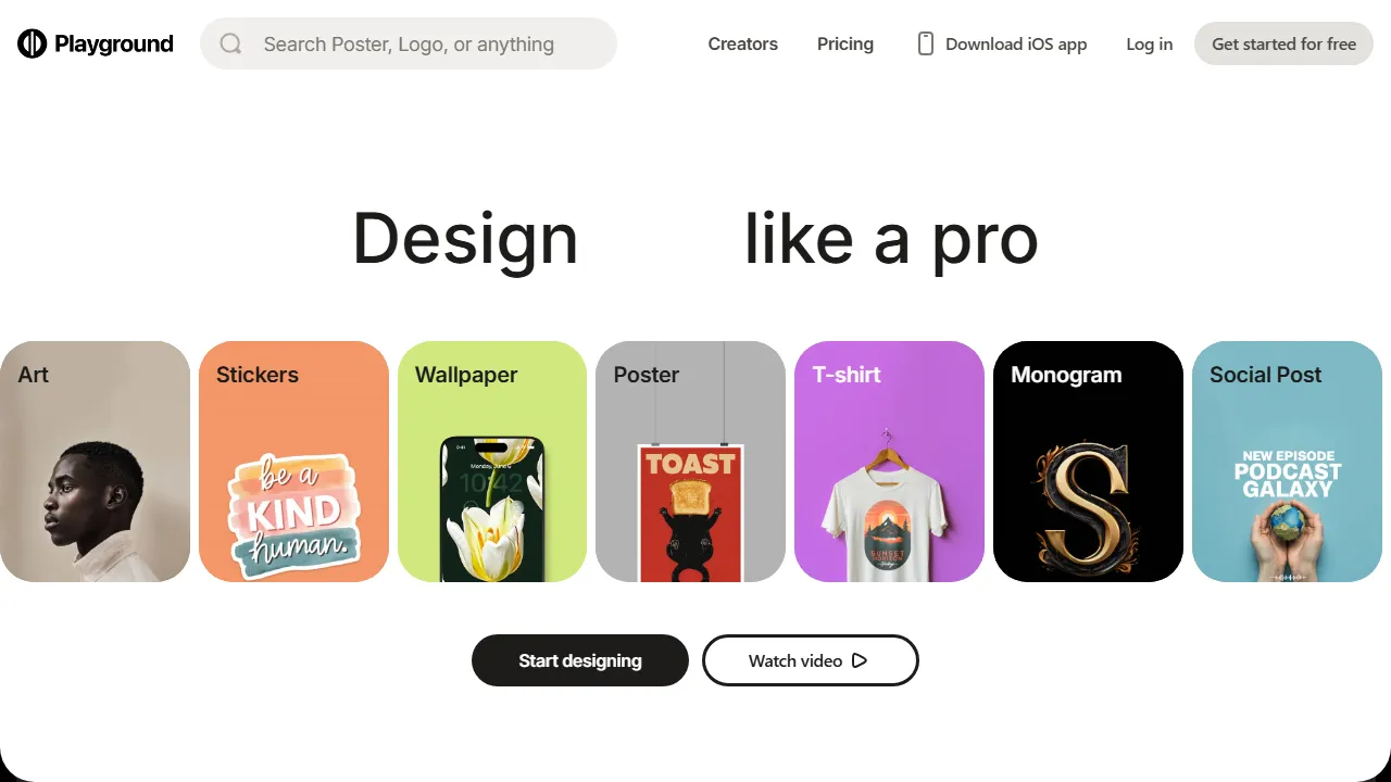Playground AI interface screenshot showing the main dashboard