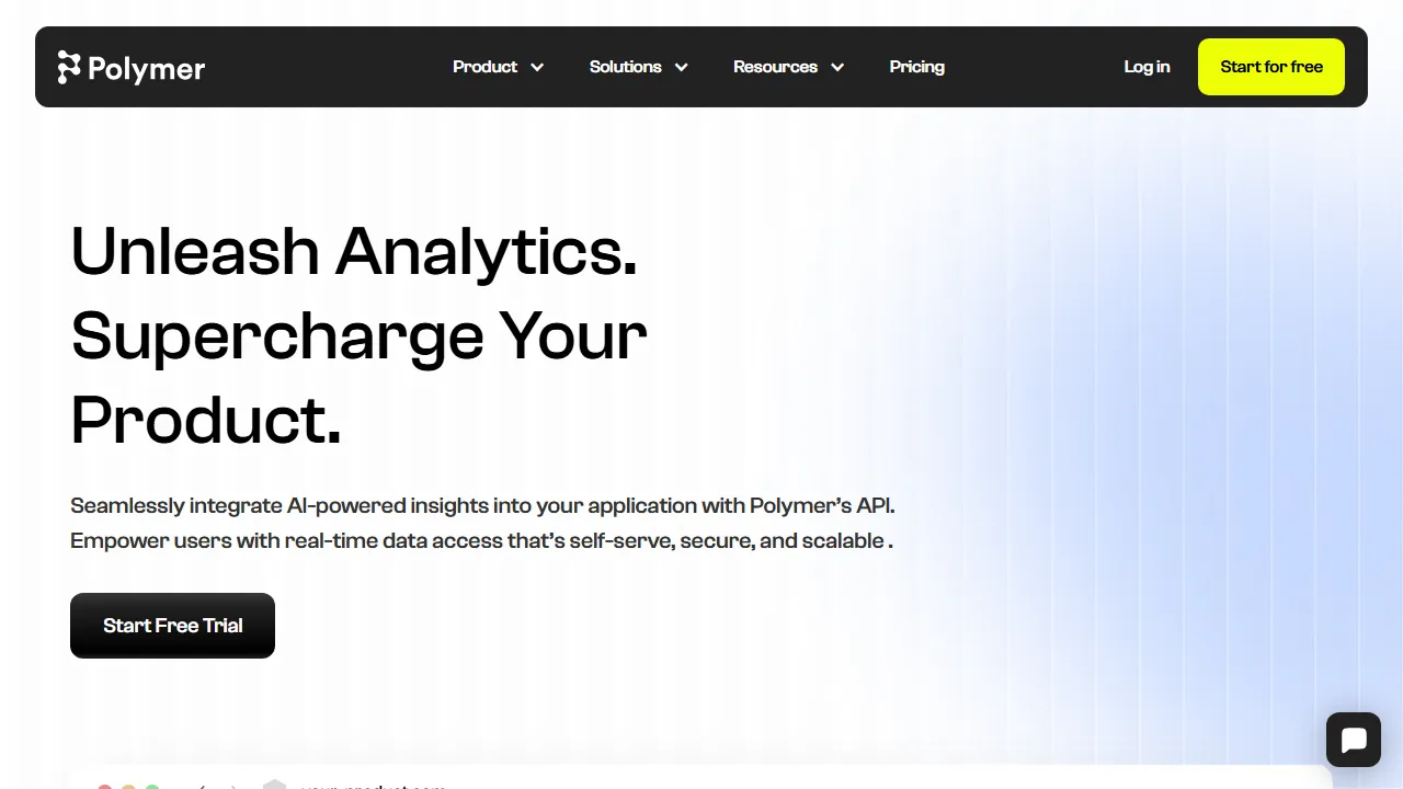 Polymer interface screenshot showing the main dashboard