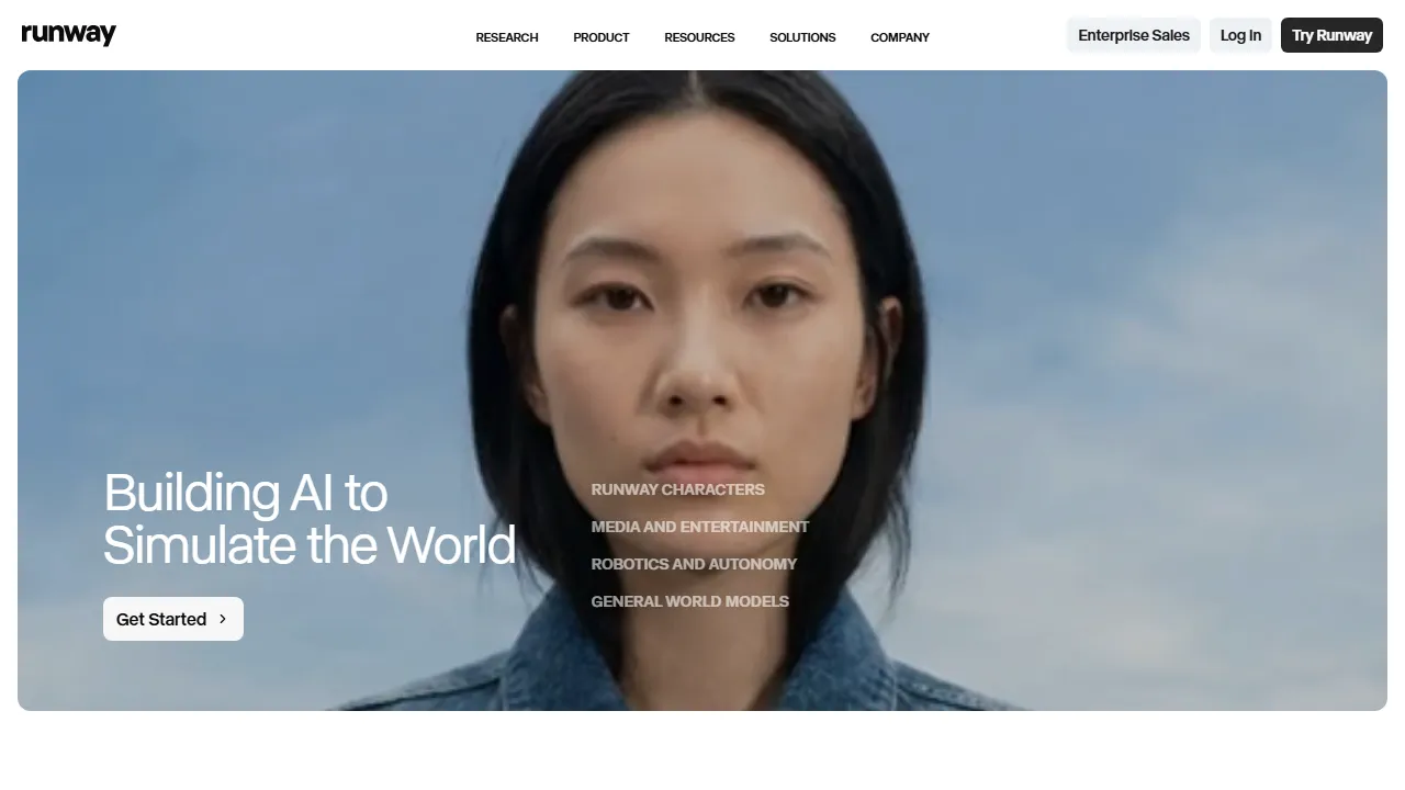 Runway ML interface screenshot showing the main dashboard