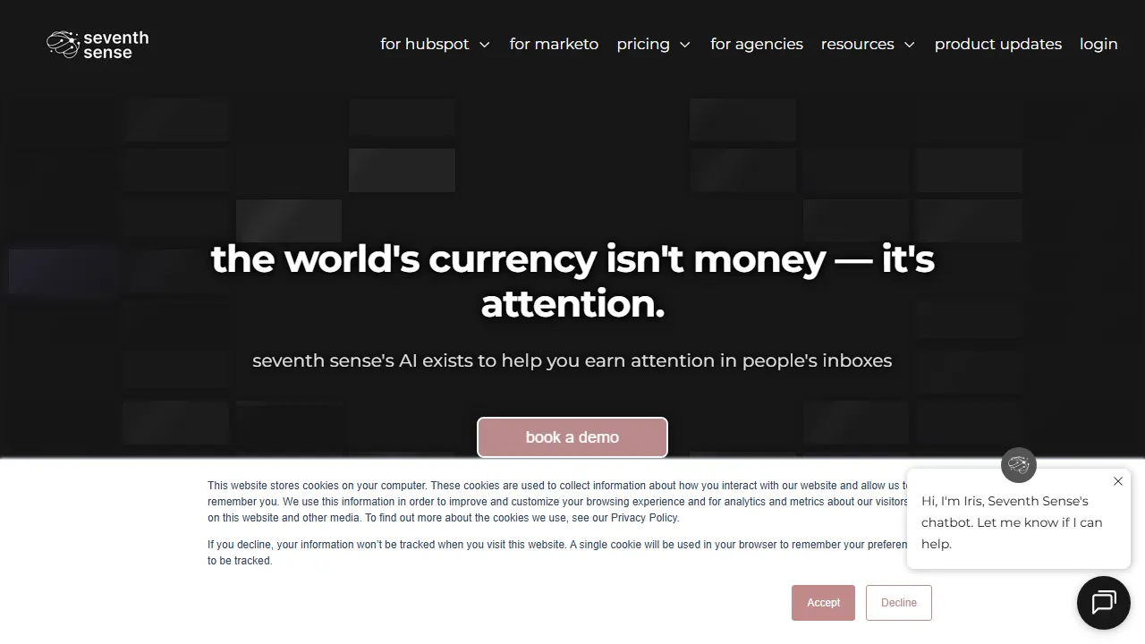 Seventh Sense interface screenshot showing the main dashboard