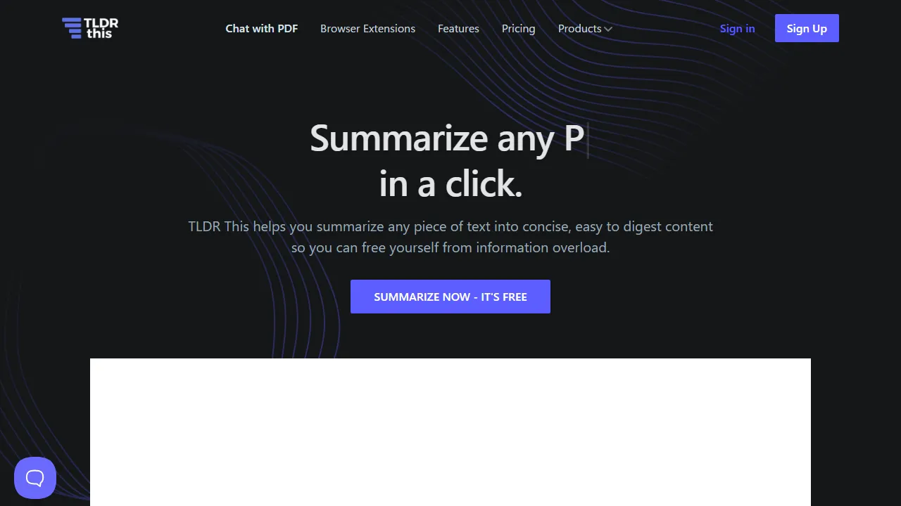 TLDR This interface screenshot showing the main dashboard